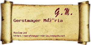 Gerstmayer Mária névjegykártya